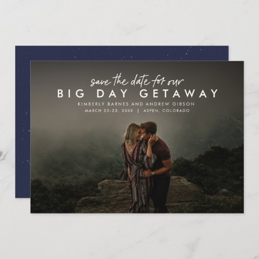 Horizontale bestemming save the date (Voorkant / Achterkant)