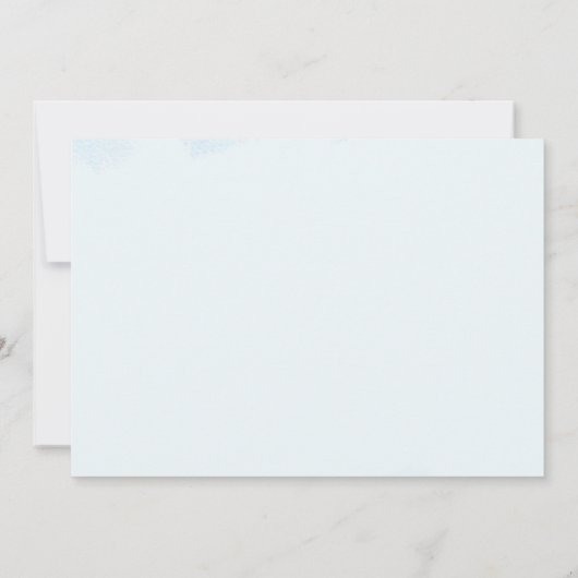 Horizontale blauwe bloem Doop Spaans Kaart (Achterkant)