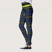 🎾 Horizontale blauwe, groene, zwarte tennis 🎾 Leggings (Links)