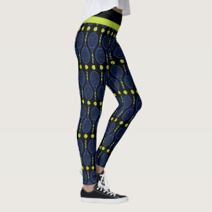 🎾 Horizontale blauwe, groene, zwarte tennis 🎾 Leggings