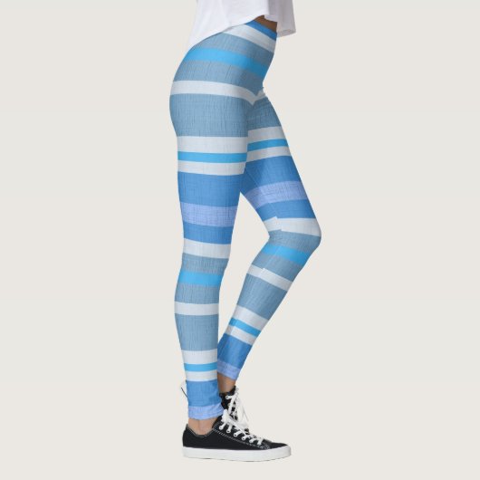 Horizontale blauwe schaduwen leggings (Rechts)
