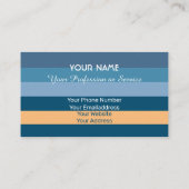 Horizontale blauwe strepen met sinaasappel visitekaartje (Achterkant)