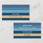 Horizontale blauwe strepen met sinaasappel visitekaartje (Voorkant / Achterkant)