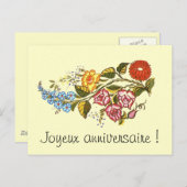 horizontale bloemen1 - Joyeux anniversaire Briefkaart (Voorkant / Achterkant)