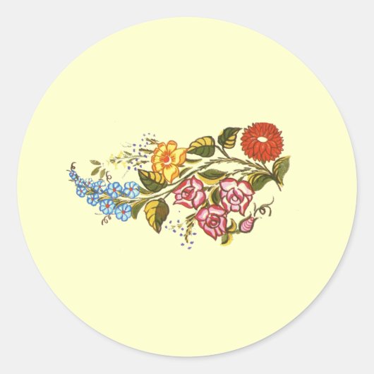 horizontale bloemen1 ronde sticker (Voorkant)