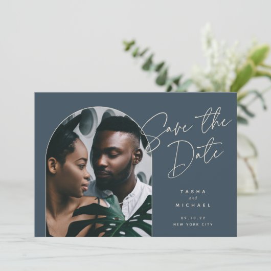 Horizontale boog | Foto Save The Date (Staand voorkant)