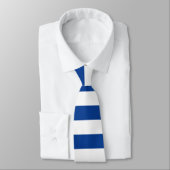 Horizontale brede blauwe strepen op aangepaste kle stropdas (Gebonden)