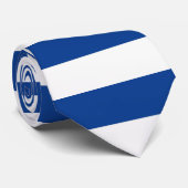 Horizontale brede blauwe strepen op aangepaste kle stropdas (Opgerold)