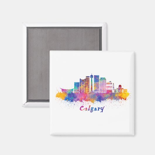 horizontale calgary acuarela magneet (Voorkant / Achterkant)