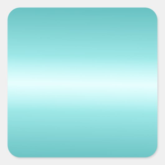 Horizontale Celeste en Blauwgroen Gradiënt Vierkante Sticker (Voorkant)