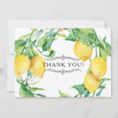 Horizontale citroenen bloem bedankbriefjes citrus  kaart (Voorkant)