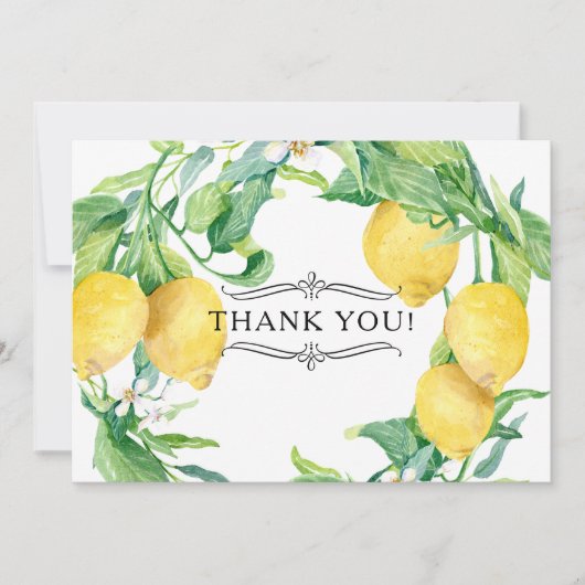 Horizontale citroenen bloem bedankbriefjes citrus  kaart (Voorkant)