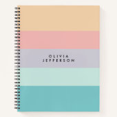 Horizontale ColorBlock Stripe Monogram Notitieboek (Voorkant)