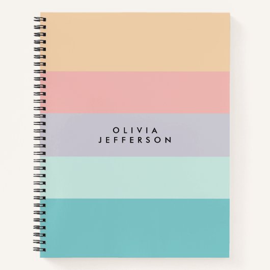 Horizontale ColorBlock Stripe Monogram Notitieboek (Voorkant)