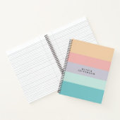 Horizontale ColorBlock Stripe Monogram Notitieboek (Binnen)
