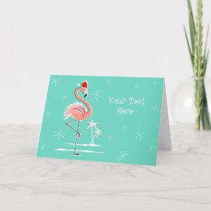 Horizontale de Tekst van de Flamingo van Kerstmis Feestdagen Kaart