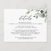 Horizontale details Eucalyptus Greenery Wedding Informatiekaartje (Voorkant)