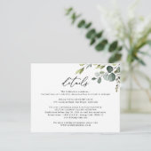 Horizontale details Eucalyptus Greenery Wedding Informatiekaartje (Staand voorkant)