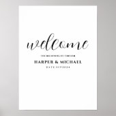 Horizontale Elegant Script Huwelijk Welkom poster (Voorkant)