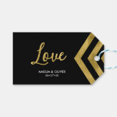 Horizontale Elegante Moderne Faux Gold Chevron Lie Cadeaulabel (Voorkant (Horizontaal))
