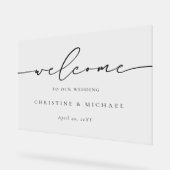 Horizontale Elegante Script Welkom Bruiloft Acryl Bord (Hoek)