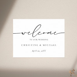 Horizontale Elegante Script Welkom Trouw Poster