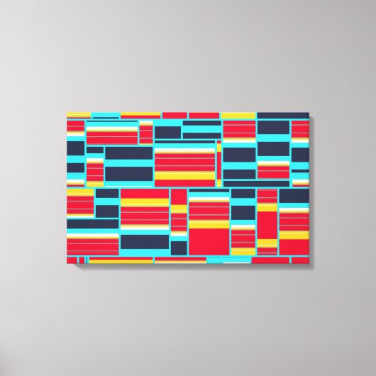 Horizontale en verticale strepen canvas afdruk (Voorkant)