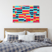 Horizontale en verticale strepen canvas afdruk (Insitu (Slaapkamer))