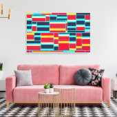 Horizontale en verticale strepen canvas afdruk (Insitu (Woonkamer))