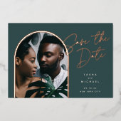 Horizontale Folie | De foto bewaart de Datum Folie Uitnodiging (Voorkant)