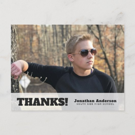 Horizontale foto Afstuderen Dank u Briefkaart (Voorkant)