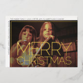 Horizontale foto - Arch Green Huge Merry Kerstmis Folie Feestdagenkaart (Voorkant)