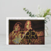 Horizontale foto - Arch Green Huge Merry Kerstmis Folie Feestdagenkaart (Staand Voorkant)