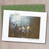 Horizontale foto - chevron - witte rand minimaal feestdagenkaart