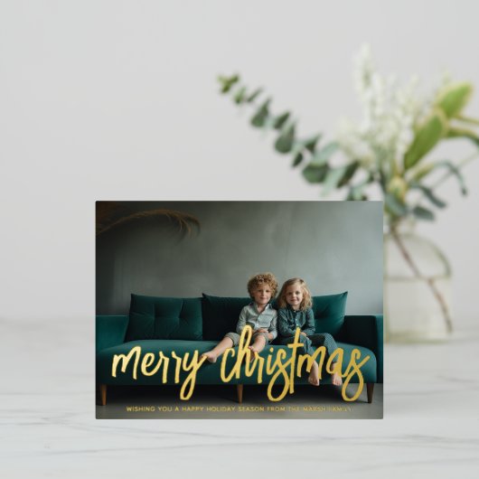 Horizontale foto - divers kerstscript - folie feestdagen briefkaart (Staand Voorkant)