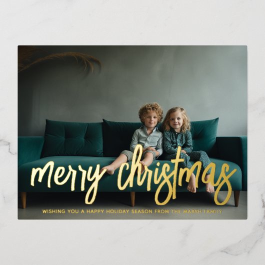 Horizontale foto - divers kerstscript - folie feestdagen briefkaart (Voorkant)