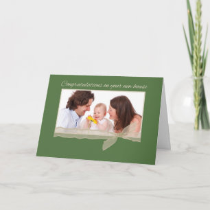 Horizontale Foto Gefeliciteerd met New Home GreeN Kaart