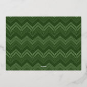 Horizontale Foto Groene Chevrons Huge Script Cheer Folie Feestdagenkaart (Achterkant)