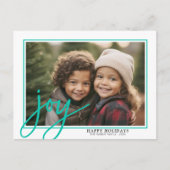 Horizontale foto - grote Joy Script witte rand - Feestdagenkaart (Voorkant)