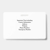 Horizontale foto-ID School Security Badge (Achterkant)