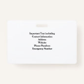 Horizontale foto-ID School Security Badge (Achterkant)