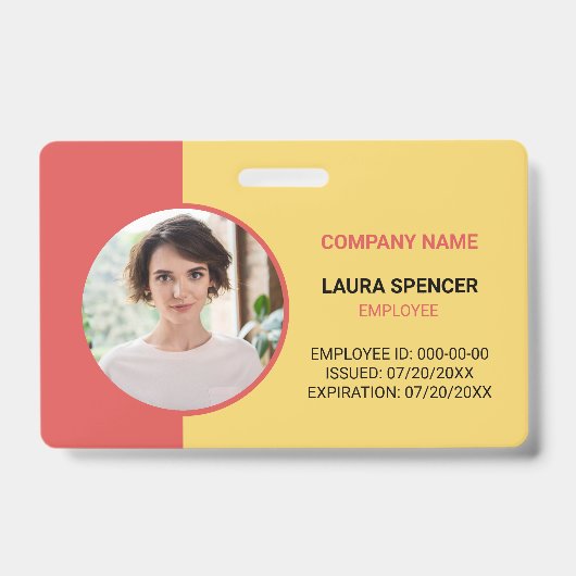 Horizontale foto-ID van medewerker Badge (Voorkant)