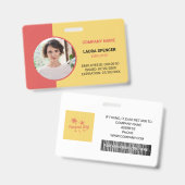 Horizontale foto-ID van medewerker Badge (Voor- en achterkant)