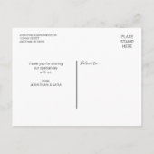 Horizontale foto | Kalligrafie Weddenschap Dank u Uitnodiging Briefkaart (Achterkant)