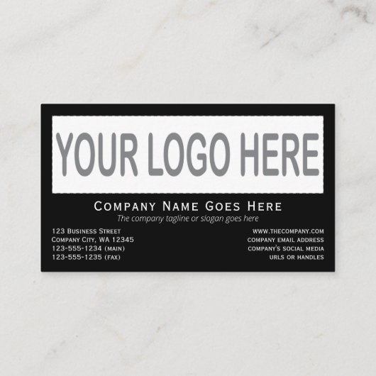 Horizontale foto-Logo Sjabloon dubbelzijdig zwart Visitekaartje (Achterkant)