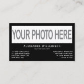 Horizontale foto-Logo Sjabloon dubbelzijdig zwart Visitekaartje (Voorkant)