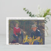 Horizontale foto - MCM Arch Green Merry Kerstmis Folie Feestdagenkaart (Staand Voorkant)