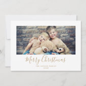 Horizontale foto met de minimalistische Gold Merry Feestdagenkaart (Voorkant)