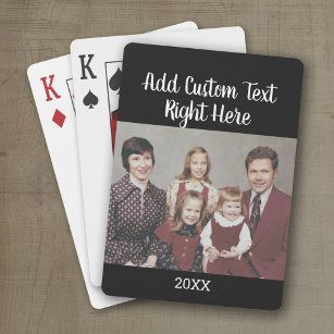 Horizontale Foto met de Tekst van de Familie van h Pokerkaarten