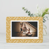 Horizontale foto met kerstgroen (Gold) Feestdagenkaart (Staand voorkant)